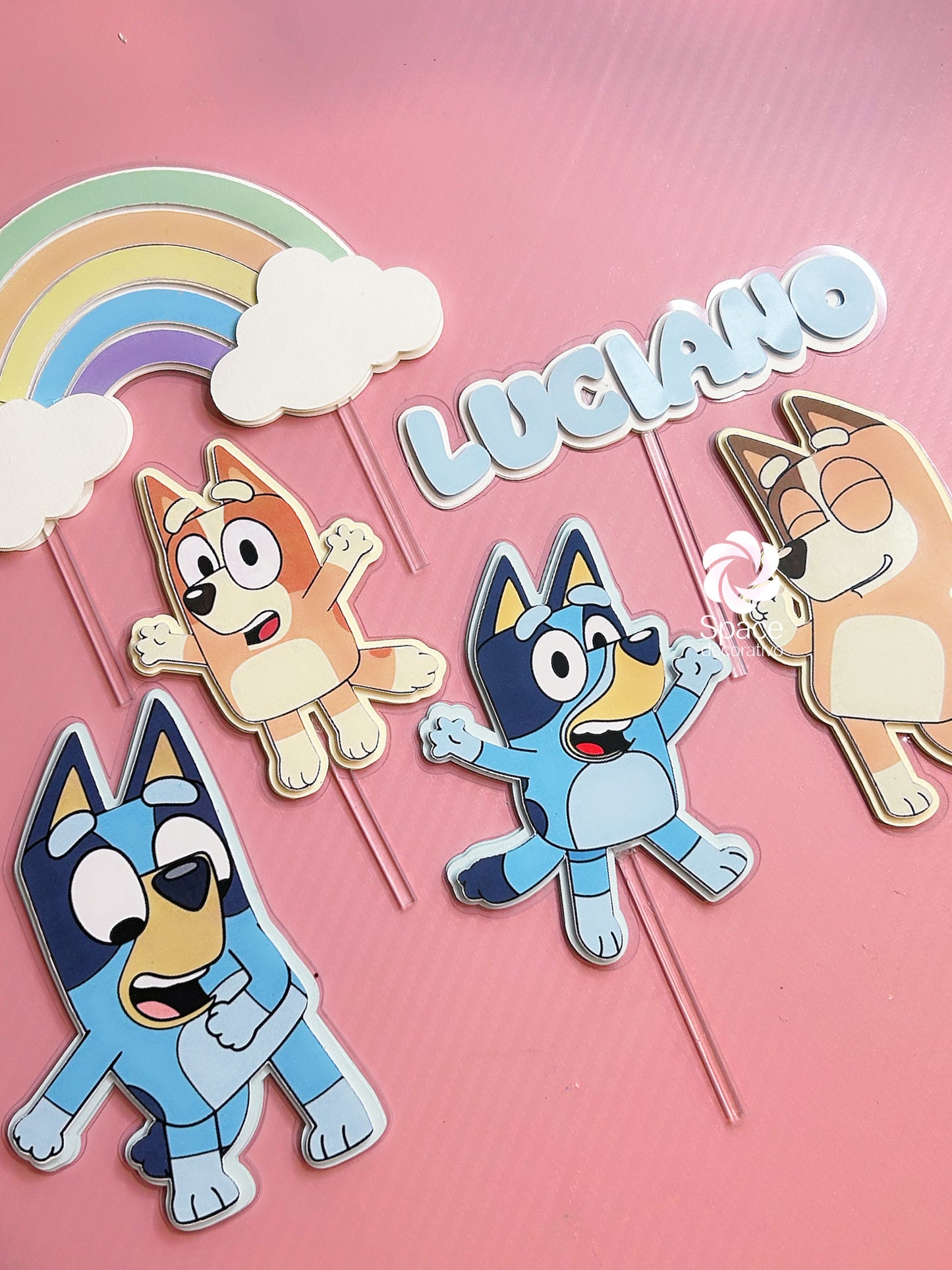 Set de Cake Topper Bluey